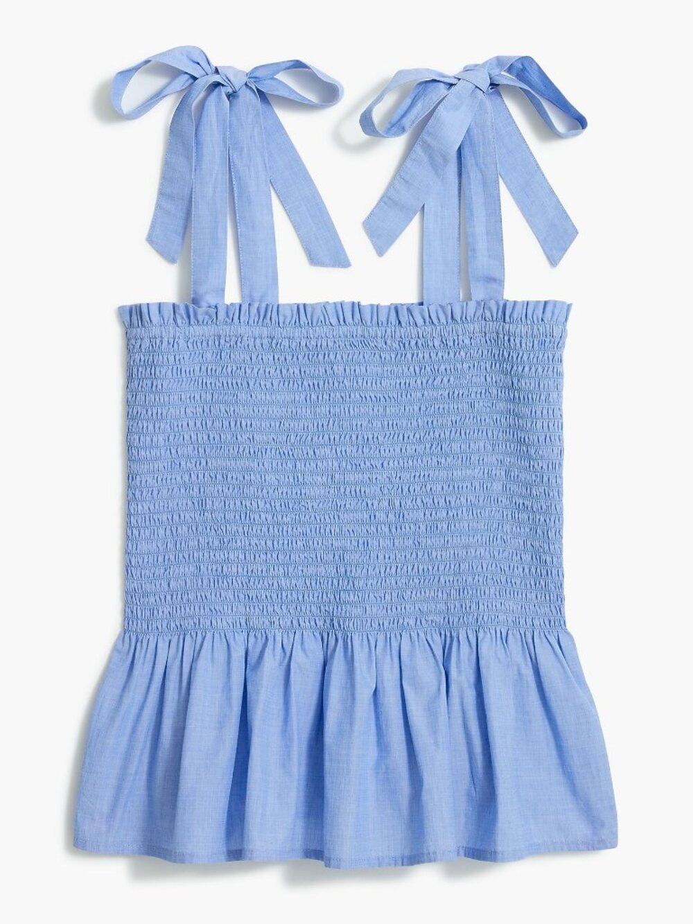 NWT J.Crew Factory Smocked Tie-shoulder Tank Top
